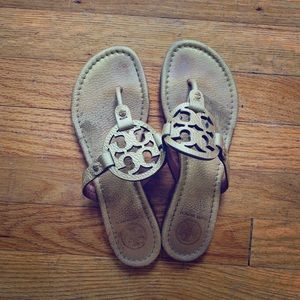 Tory Burch Miller Sandal Gold Leather